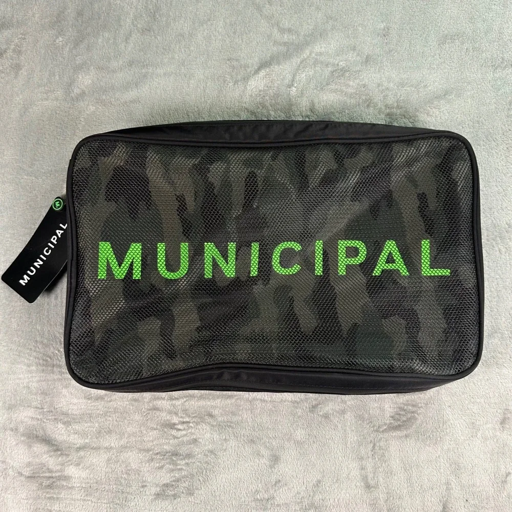 Municipal Camo Shoe Bag Travel Organizer Black Gray Neon Green MUFTW100-GGG-47